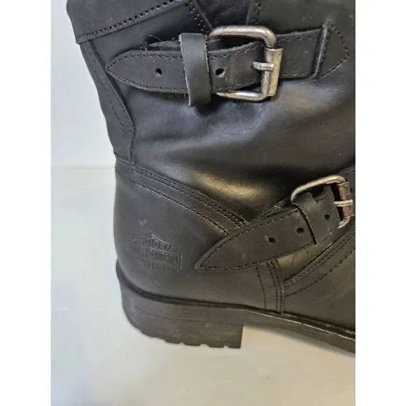 Harley-Davidson Allerton black leather ankle boots. Size 7.5. - Picture 2 of 9